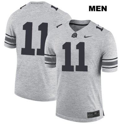 Men's NCAA Ohio State Buckeyes Austin Mack #11 College Stitched No Name Authentic Nike Gray Football Jersey US20D57QJ